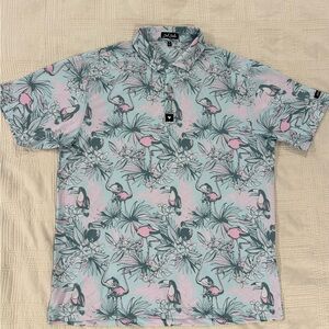 Bad Birdie Tropical Flamingo Shirt - Pink and Green